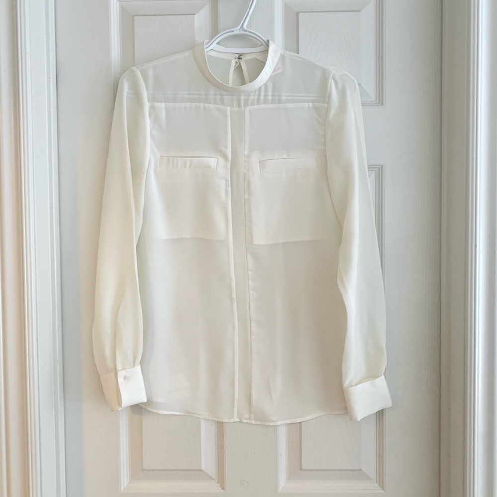 Sheer white blouse from Joe Fresh